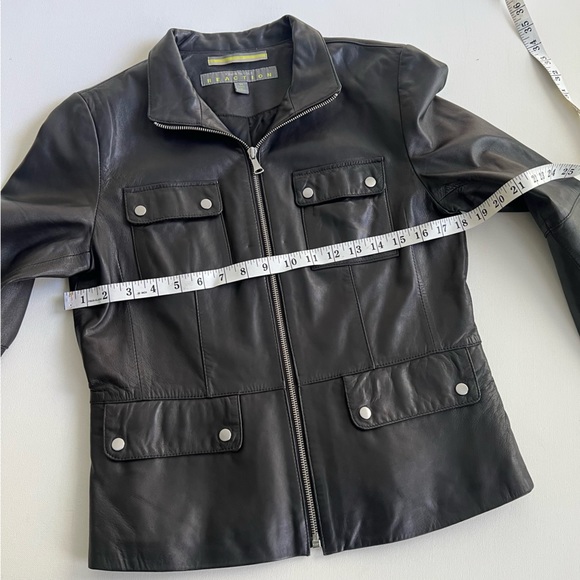 KENNETH COLE Genuine leather Moto coat - Picture 4 of 8